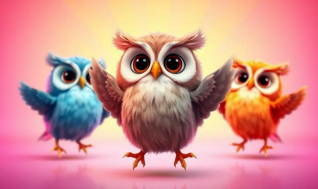 Group of enthusiastic owls representing community support