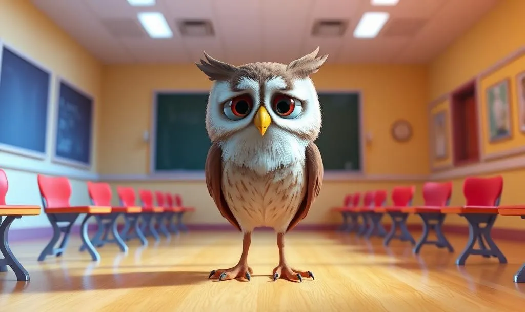 Sad owl representing the time of disappointment and uncertainty