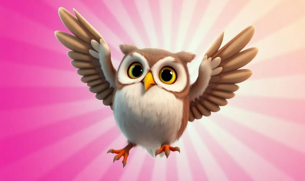 Owl with wings spread representing coming up with a new idea